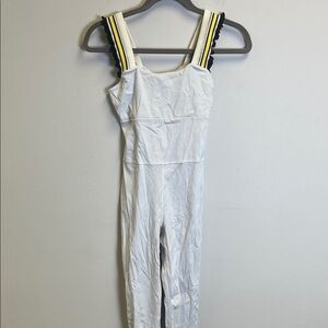 Elegant White Jumpsuit with Yellow Accents